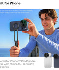Person using Slick Snap On CPL Filter For iPhone 17 Pro Max And 17 Pro Ultra Lightweight 9.5g Polarizing Lens outdoors