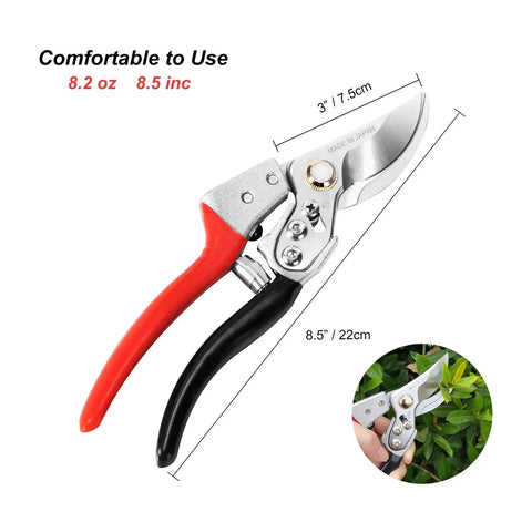 8 Inch Pruning Shears For Garden Pro Grade Made In Japan With Japanese SK5 Steel And Ergonomic Handle Heavy Duty Bypass Pruner