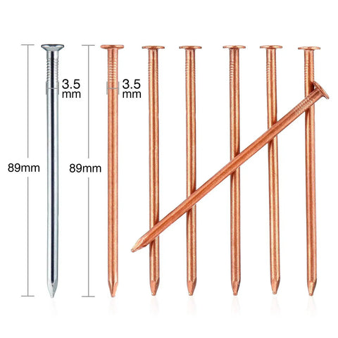 20 Pcs Pure Copper Nails For Killing Trees Kit, 3.5 Inch Spikes With 2 Large Steel Nails, landscaping tool shown