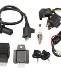 Ignition Coil Kit With CDI Box, Voltage Regulator, Relay, Solenoid And Spark Plug For GY6 Engines 50cc 125cc 150cc Durable Starter System