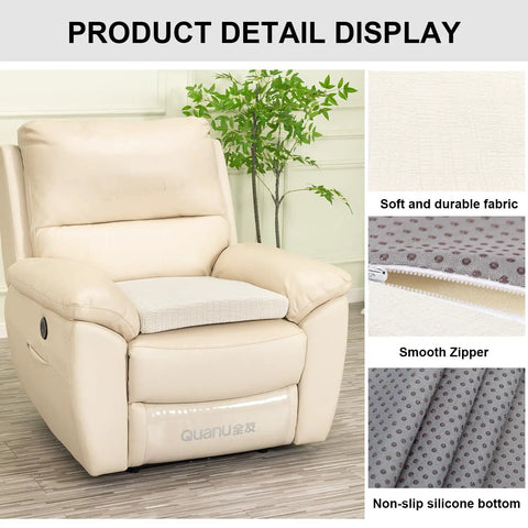Recliner Seat Cushion No Pressure On Thighs Plush Foam Pad For Elderly Large 20x20 Inch Chair Pad with non-slip base, soft fabric