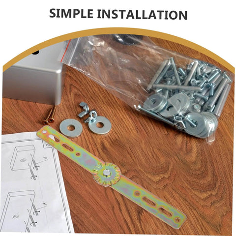 Adjustable Angle Sofa Hinge Heavy Duty Mounting Bracket For Bed Cupboard And Recliner Multipurpose Iron Construction Secure Connection Precision Engineering Sturdy Design For Everyday Furniture By GLSTOY components with screws and washers