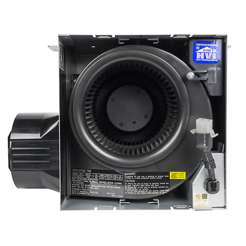 Delta Integrity 100 CFM Exhaust Bath Fan With LED Edge-Lit Panel Light showing motor components.