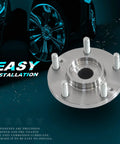 Front Wheel Hub And Bearing Set For Hyundai Santa Fe 2001 To 2006 And Tucson 2005 To 2009 And Kia Amanti 2004 To 2006 And Sportage 2005 To 2009 5 Lug Two Piece Without ABS Premium Quality Direct Fit For Your Ride, showing close-up view