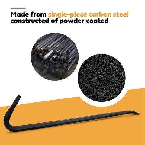 30 Inch Heavy Duty Wrecking Bar Pry Bar With Beveled Chisel End And Slotted Claw Forged Carbon Steel With Powder Coated Finish