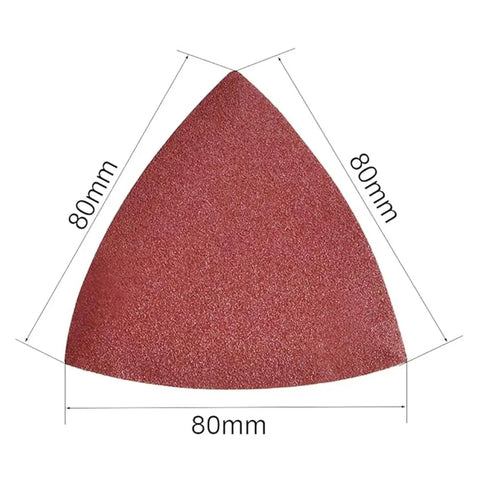 Top Tier 180 Grit Triangle Hook And Loop Sanding Discs Pads Pack Of 50 measuring 80mm for wood and metal polishing.