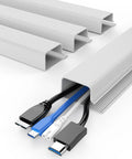 4 Pack Under Desk Cable Management Kit J Channel Cord Organizer For Office And Home Keeps Cables Neat And Clutter Free Each 15.7 Inches Long