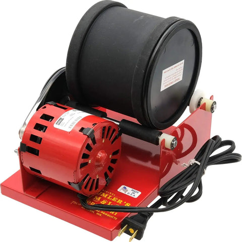 AR1 Rotary Rock Tumbler With 3Lb Barrel Built To Last Heavy Duty Pro Grade Rock Polisher Made In USA, red motor, black barrel