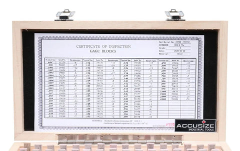 81 Piece Pro Grade AS 2 Steel Gage Block Set With Certificate Of Inspection And Serial Numbers, High Precision Blocks For Shop And Workshop Use, Calibrated For 68 Degrees F For Reliable Consistent Measurements