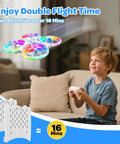 Totally Kid Friendly Drone For Beginners With LED Lights And Dual Batteries, Easy Remote RC Quadcopter in living room scene