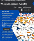 EZ-Fluid Plumbing Products Inc. Wholesale account flyer for heavy duty sink angle stop valve with easy quarter-turn metal handle, chrome brass