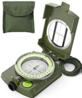 Rugged Lensatic Sighting Compass with Carrying Bag Waterproof and Shakeproof Army Green for Outdoor Survival