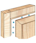 Wood door and panel expansion spacers 0.26 inch diameter prevent panel cracking and rattle from humidity changes illustration