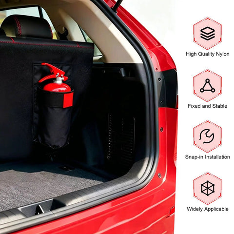 Heavy Duty Built Tough Roll Bar Fire Extinguisher Holder With Adjustable 600D Oxford Storage Bag Universal Quick Clip Strap Fits Most Cars Trucks Suv Safety Gear