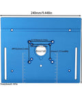 Heavy Duty Anodized Aluminum Router Table Insert Plate 9.4 X 7.9 X 0.2 Inch with measurements and miter gauge slots.