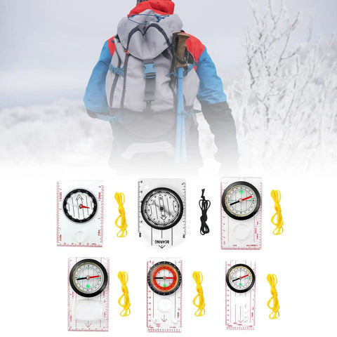 Map Reading Compass With Ruler For Backpacking And Camping, Lightweight Acrylic Navigation Tool For Hiking And Orienteering