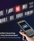Handheld view of Android 12 Barcode Scanner Workhorse With Honeywell HS7 Engine IP67 Rugged Handheld Computer For Inventory Tracking