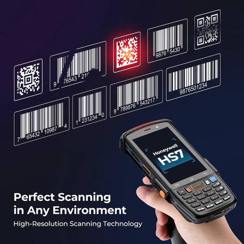 Handheld view of Android 12 Barcode Scanner Workhorse With Honeywell HS7 Engine IP67 Rugged Handheld Computer For Inventory Tracking
