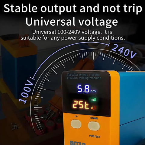 Pro Grade Portable Battery Spot Welder With Energy Storage Pulse Power Up To 11.6KW 110 220 Volt display and dial settings