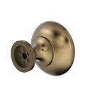 Classic Zinc Cabinet Knob One And A Quarter Inch Diameter For Cabinets And Furniture Durable And Easy To Install Snazzy Hardware Upgrade For Kitchen And Bath Traditional Style Drawer Knob in burnished brass, rear view