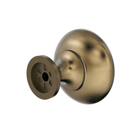 Classic Zinc Cabinet Knob One And A Quarter Inch Diameter For Cabinets And Furniture Durable And Easy To Install Snazzy Hardware Upgrade For Kitchen And Bath Traditional Style Drawer Knob in burnished brass, rear view