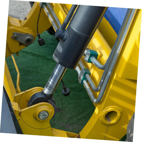 Heavy Duty Round Rubber Washers For Excavator Boom Bushing Replacement Heavy Duty Shock Pads on an excavator arm connection.