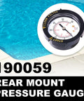 Rear Mount Pool Filter Pressure Gauge With 2.5 Inch Dial, Shatter Resistant Lens, Copper Threaded Connector, Plug And Play With Pentair 190059 Rear Mount Gauge, No Hassle Setup And Clear Readouts, rear view