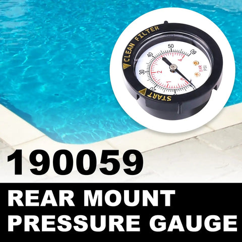 Rear Mount Pool Filter Pressure Gauge With 2.5 Inch Dial, Shatter Resistant Lens, Copper Threaded Connector, Plug And Play With Pentair 190059 Rear Mount Gauge, No Hassle Setup And Clear Readouts, rear view
