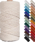 Natural Macrame Cord 3mm 109 Yards Beige Cotton Rope For Wall Hangings Plant Hangers Christmas Crafts Knitting And DIY