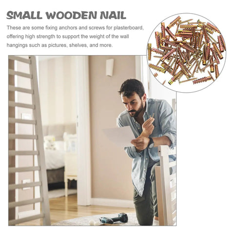 Man using 40 Piece Drywall Anchor Kit With Screws, Rust Proof Steel Expansion Anchors For Wood And Hollow Walls, easy screw installation