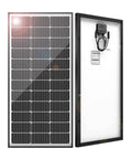 Front and back view of 100W mono solar panel with bifacial technology for Power Up Anywhere With This 100W Mono Solar Panel Featuring Bifacial Technology 12V Off Grid PV Module For RVs Boats Home Farm And Caravan High Efficiency 23 Percent Monocrystalline Energy Charger