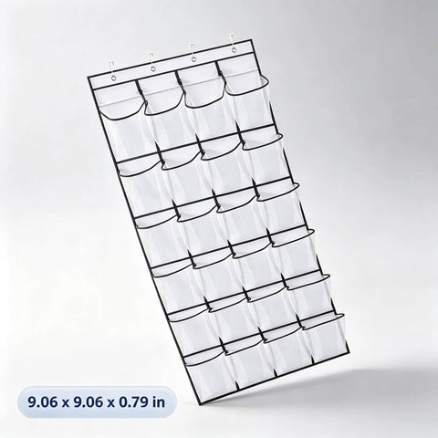 Over The Door Shoe Rack With 28 Spacious Pockets For Max Storage Capacity Breathable Mesh Hanging Shoe Organizer, 9.06x9.06in.