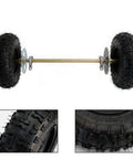 29 Inch Rear Axle Assembly Complete Wheel Hub Kit for Go Kart Quad Trike Drift Bikes, including tires and brake components
