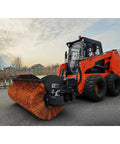 Compact Mini Track Skid Steer Loader Workhorse For Construction, Landscaping And Material Handling Tasks with front brush attachment
