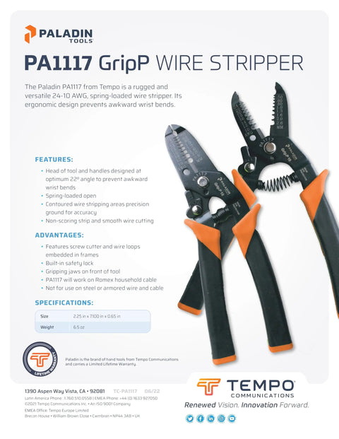 Heavy Duty Wire Stripper And Cutter For 10 To 24 AWG Solid And Stranded Wires Pro Grade Electrical Tool With Comfortable Grip