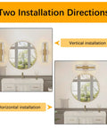 Two installation directions for Bosomfr 14.8in Wall Sconces Rechargeable Battery Operated Wall Light, vertical and horizontal options.