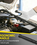 Hand holding 15 Inch Wrench Extender Bar For Maximum Leverage Heavy Duty Torque Multiplier in an engine bay