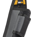 Black ClipTech Hammer Holster Clip On Belt Tool Holder With Nail Puller Sleeve And Rear Angle Design, durable accessory