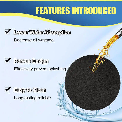 Round Oil Drain Splash Pad 15 Inch Heat Resistant No Mess No Splatter Mat For Car Oil Changes And Transmission Drain Pan Garage Ready For Mechanics And Auto Repairs For Any Garage, black round pad