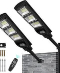 Power Up Your Outdoors With This 500W Solar Street Light, 15000LM LED Flood Light For Backyard, Yard And Driveway, 360 LED Array