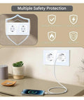 Built Tough Dual Schuko Wall Socket Slick Tempered Glass Panel with child proof design and safety features like surge protection.