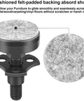 Close-up of 4 Pack Adjustable Leveling Feet For Cabinets And Tables With T Nut Kit Beefy Heavy Duty Furniture Levelers with felt pad