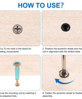 How to use Hardcore 25 Piece Cam Lock Kit With M6 X 40mm Cam Bolts And 15X11.5mm Dowel Pins for cabinet assembly steps.