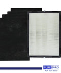 Replacement H13 True HEPA Filter Set With Four Activated Carbon Pre Filters for LivePure LP350 Series Air Purifiers shown