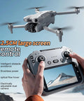 12.5cm Widescreen Remote Control Drone With Dual Lens Cameras Brushless Motors Intelligent Obstacle Avoidance in flight