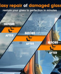 Dope Pro Grade Windshield Repair Kit 2 Pack With Suction Cup And Universal Glass Crack Repair Resin Quick Fix Before After Comparison