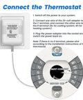UL Certified 24V Thermostat C Wire Transformer With 26FT Power Cable White Adapter setup instructions diagram