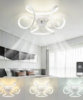 Dope Ceiling Fan With Light Low Profile Flush Mount Bladeless 6 Speeds Dimmable 3 Color Temperatures App And Remote Control
