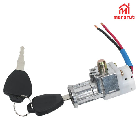 Ignition Switch Kit For E Bikes And Scooters With 2 Keys Heavy Duty Lock Cylinder Replacement Part On Off Switch Pre Wired Connector Fits Electric Bicycles Motorcycles ATVs And More