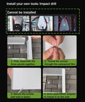 Assembly instructions for Rock Solid Outdoor EV Charger Enclosure Wall Box, showing panel connection and screw threading.